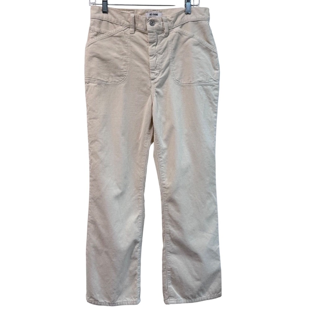 RE/DONE Flare Cropped‎ Corduroy Trouser Ivory White Size 29